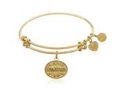 Expandable Bangle in Yellow Tone Brass with Godmother Symbol