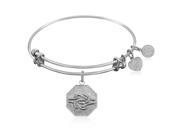 Expandable Bangle in White Tone Brass with Sailor s Knot Eternal Love Symbol