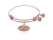 Expandable Bangle in Pink Tone Brass with Infinity Unlimited Symbol