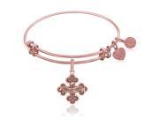 Expandable Bangle in Pink Tone Brass with Badge Of Courage Symbol