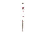 Dangler Stars Belly Button Ring with Pink Cz Jewels