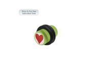 2 Gauge Heart Logo Acrylic Green Ear Plug