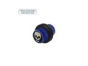 0 Gauge Skull Logo Acrylic Dark Blue Ear Plug