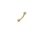 14k Gold Plated Curved Eyebrow Ring w Ball Beads 16g 8mm