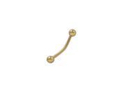 14k Gold Plated Curved Eyebrow Ring w Ball Beads 16g 10mm