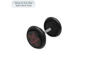 Black Acrylic 14 Gauge Pentagram Star Logo Ear Plug