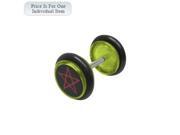 Green Acrylic 14 Gauge Pentagram Star Logo Ear Plug