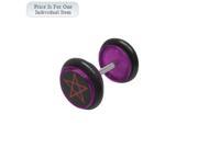 Purple Acrylic 14 Gauge Pentagram Star Logo Ear Plug