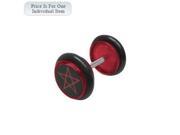 Red Acrylic 14 Gauge Pentagram Star Logo Ear Plug
