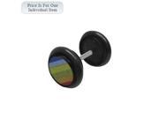 Black Acrylic 14 Gauge Rainbow Logo Ear Plug