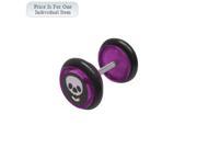 Purple Acrylic 14 Gauge Skull Logo Ear Plug