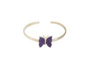 Silver Plated Butterfly Armband with Purple Glitter