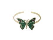 Silver Plated Butterfly Armband with Green Glitter