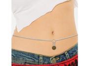 Sterling Silver Belly Chain with Orange Smiley Charm