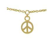 Belly Chain 14k Gold Plated with Peace Sign Charm