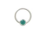 Captive Bead Ring Surgical Steel with 6mm Turquoise Gem Bead 14G 1 2