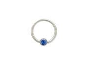 Captive Bead Ring Surgical Steel with Blue Jewel 14G 1 2