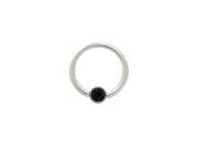 Captive Bead Ring Surgical Steel with Black Jewel 14G 1 2