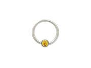 Captive Bead Ring Surgical Steel with Orange Jewel 14G 1 2