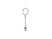 Non piercing Dangling Flower Belly Button Clip with Green Cz Jewels