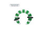 Green and White 8 Gauge Acrylic Ear Stretcher