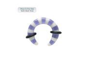 Purple and White 8 Gauge Acrylic Ear Stretcher