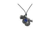 Dragon of Darkness Pendant Necklace with Blue Cz Jewel