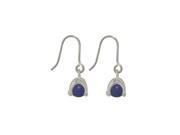 Sterling Silver Earrings with Blue Semi precious Stone