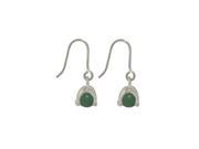Sterling Silver Earrings with Green Semi precious Stone