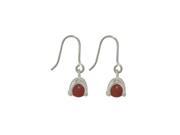 Sterling Silver Earrings with Red Semi precious Stone