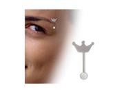 Crown Design Barbell Eyebrow Ring Surgical Steel