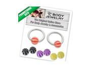 Captive Bead Rings Surgical Steel with Acrylic Replacement Beads BONUS28