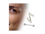 Sterling Silver Unique Design Eyebrow Shield with Barbell