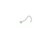 Clear Flexible PTFE Nose Screw with Green Cz Jewel