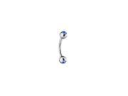 Eyebrow Ring Surgical Steel with Blue Jewels
