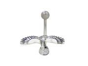 Eagle Belly Button Ring with Clear Jewel