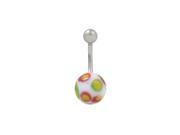 Painted Glass Ball Belly Button Ring
