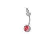 Jeweled Belly Ring with Ball Spike