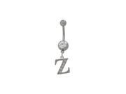 Initial Z Dangler Belly Ring with Cz Jewels