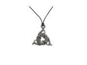 Fish Trinity Pendant Necklace Silver Plated