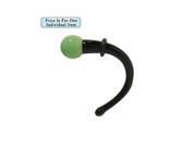 Black and Green Glass Ear Stretcher 2 Gauge