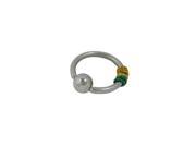 Surgical Steel Captive Bead Ring with Green Gold Color Hoops