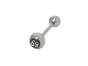 69 Logo Straight Barbell Tongue Ring Surgical Steel