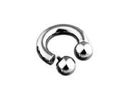 Surgical Steel Horse Shoe Ring Internal Thread Ball Beads 00 Gauge 15mm