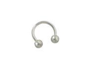Surgical Steel Horse Shoe Ring with Ball Beads 10 Gauge 15mm