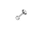 16 Gauge Surgical Steel Internally Threaded Labret with Clear Gem