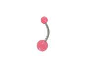 Pink Glitter Ball Acrylic Belly Button Ring