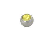 Replacement Bead Surgical Steel Threaded 5mm with Yellow Jewel