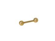 Straight Barbell Ring Surgical Steel 14K Electro Gold Plated 14G 8mm