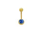 Jeweled 14k Gold Plated Belly Ring